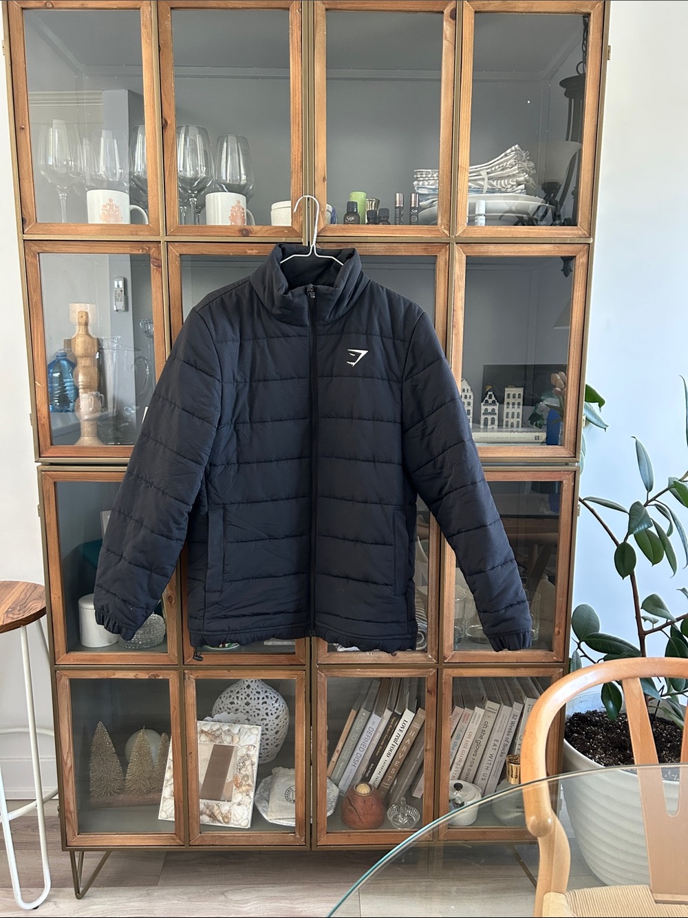 Gymshark Women’s Black Quilted Puffer Jacket Coat